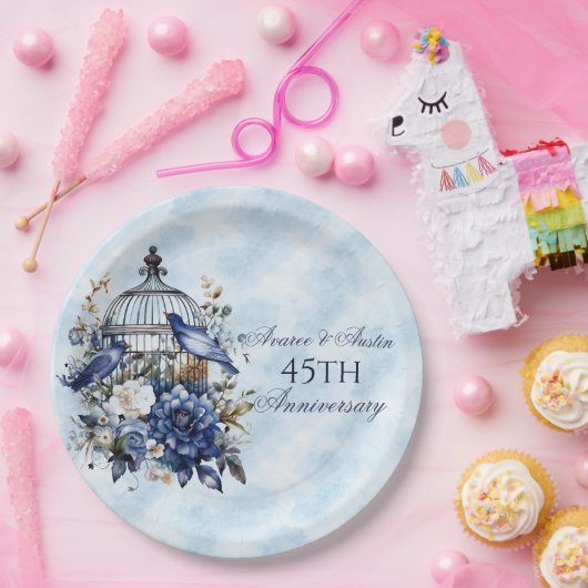 45e en 65e saffier Jubileum papier Papieren Bordje (Feest)