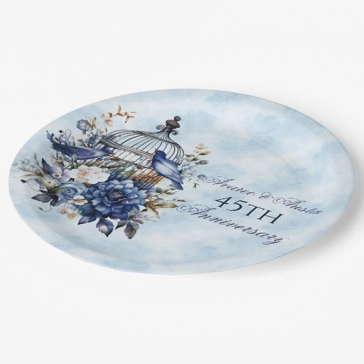 45e en 65e saffier Jubileum papier Papieren Bordje (Gekanteld)