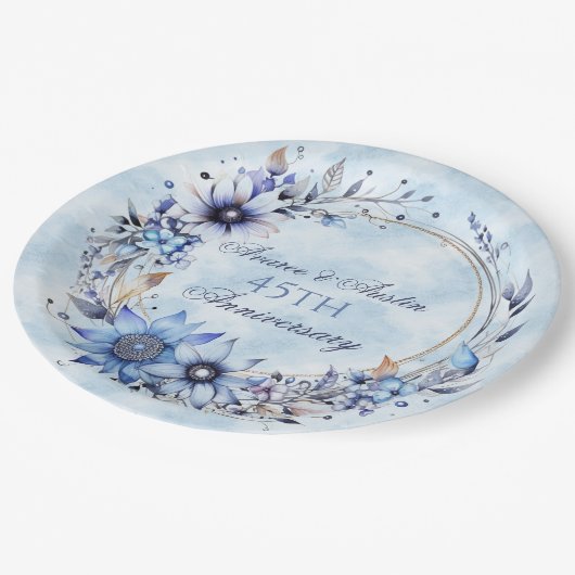 45e en 65e saffier Jubileum papier Papieren Bordje (Gekanteld)