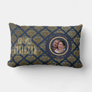 45e FOTO Wedding Jubileum Modern Blue Gold Kussen