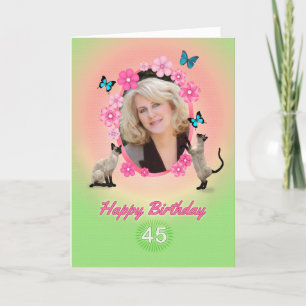 45e fotokaart met katten en vlinders, kaart