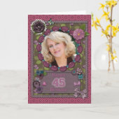 45e fotokaart voor een verjaardag kaart (Gele Bloem)