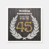 45e Gold & Diamond Laurel Wedding Jubileum Nap Servet (Voorkant)