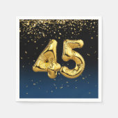 45e gouden ballonnen en Confetti Napkins Servet (Voorkant)