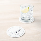 45e huwelijksdag sapphire ronde kartonnen onderzetter (Insitu)