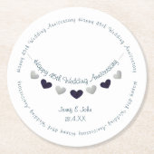 45e huwelijksdag sapphire ronde kartonnen onderzetter (Voorkant)