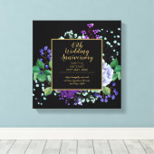 45e huwelijksjubileum cadeau saffierblauwe bloem canvas afdruk (Insitu (Houten vloer))