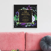 45e huwelijksjubileum cadeau saffierblauwe bloem canvas afdruk (Insitu (Woonkamer))