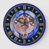 45e huwelijksjubileum FOTOCADEAU saffierblauw Grote Klok (Voorkant)