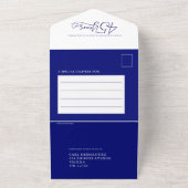 45e huwelijksverjaardag diner blauwe RSVP foto All In One Uitnodiging (Buitenkant)