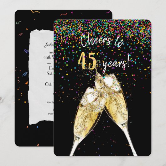 45e huwelijksverjaardagsfeest kaart (Voorkant / Achterkant)