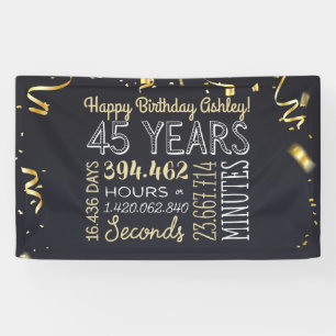 45e jaarbanner - 45 jaar in uren en seconden spandoek