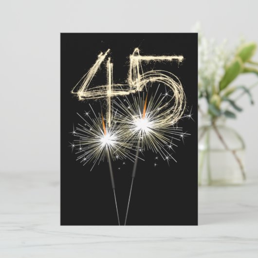 45e jaarsparklers kaart (Staand voorkant)