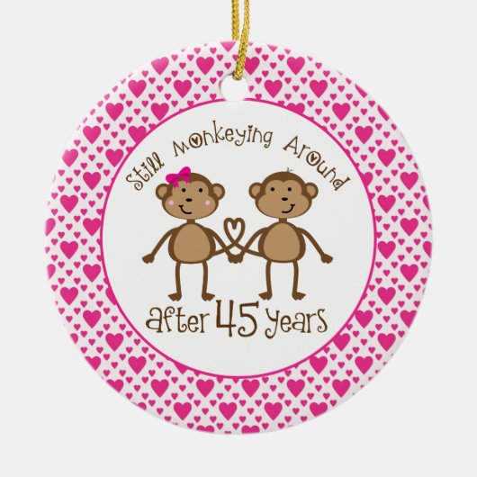 45e Jubileum aap liefdesorganisatie Keramisch Ornament (Voorkant)