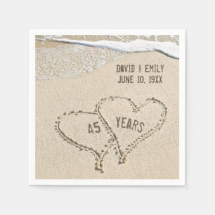 45e Jubileum Beach Hearts Napkins Servet