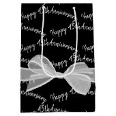 45e Jubileum Bow op zwart Medium Cadeauzakje (Achterkant)
