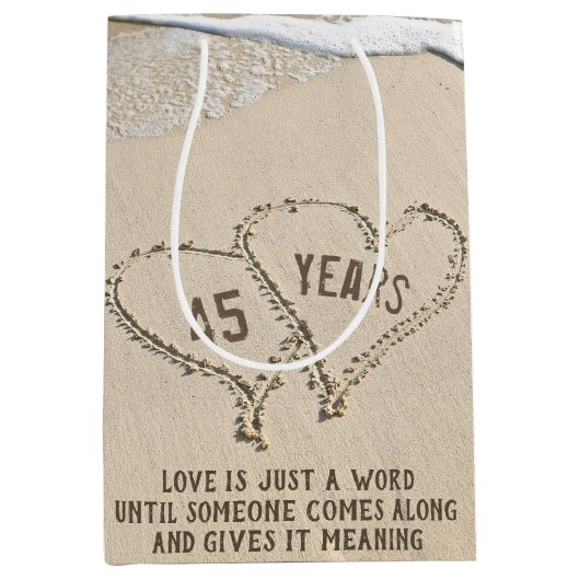 45e Jubileum  doorsnede Gemiddelde Gift Bag Medium Cadeauzakje (Voorkant)