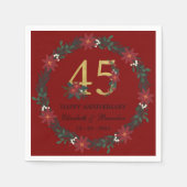 45e Jubileum gepersonaliseerde kerstservetten Servet (Voorkant)