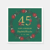 45e Jubileum gepersonaliseerde kerstservetten Servet (Voorkant)