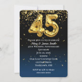 45e Jubileum Gold-ballonnen en Confetti Kaart (Voorkant)