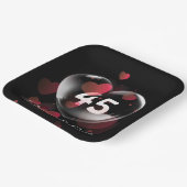 45e Jubileum hartbrok met rood hart Papieren Bordje (Gebogen)