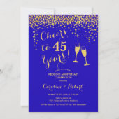 45e Jubileum - Kaas tot 45 jaar blauw goud Kaart (Voorkant)