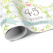 45e Jubileum Love Heart Gift Wrap Cadeaupapier (Rol Hoek)