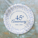 45e Jubileum Love Hearts Confetti Papieren Bordje<br><div class="desc">Met een delicaat liefdeshartenconfetti. Geef je speciale sapphire bruiloft trouwdag-informatie een persoonlijk tintje in het teken. Ontworpen door: Thisnotme©</div>