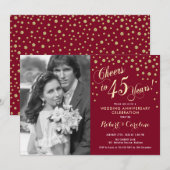 45e Jubileum met foto - Gold Ruby Red Kaart (Voorkant / Achterkant)