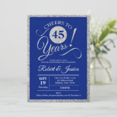 45e Jubileum Partij - Sapphire Blue Silver Kaart (Staand voorkant)