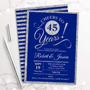 45e Jubileum Partij - Sapphire Blue Silver Kaart
