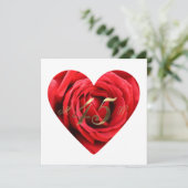 45e Jubileum Rood rozen Hart Elegant Kaart (Staand voorkant)