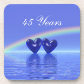 45e Jubileum Sapphire Hearts Bier Onderzetter (Voorkant)