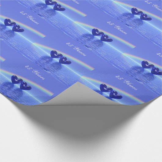 45e Jubileum Sapphire Hearts Cadeaupapier (Hoek)