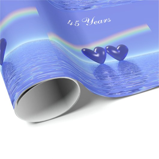 45e Jubileum Sapphire Hearts Cadeaupapier (Rol Hoek)