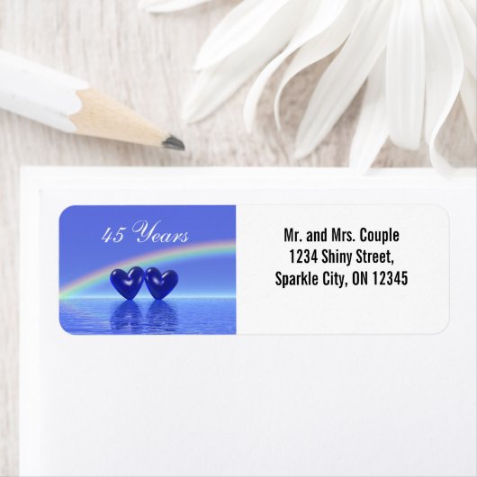 45e Jubileum Sapphire Hearts Etiket (Insitu)