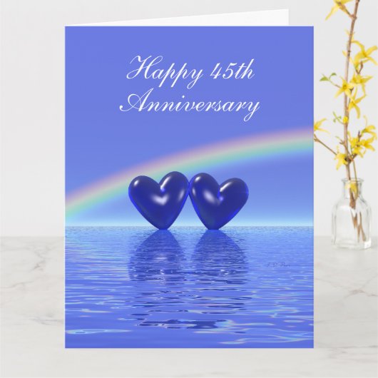 45e Jubileum Sapphire Hearts Kaart (Gele Bloem)