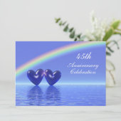 45e Jubileum Sapphire Hearts Kaart (Staand voorkant)