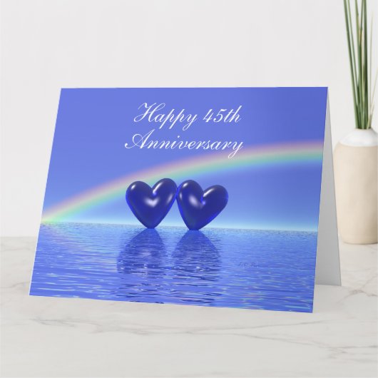 45e Jubileum Sapphire Hearts Kaart (Voorkant)