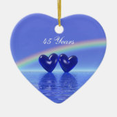 45e Jubileum Sapphire Hearts Keramisch Ornament (Voorkant)