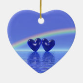 45e Jubileum Sapphire Hearts Keramisch Ornament (Achterkant)