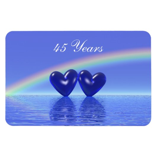45e Jubileum Sapphire Hearts Magneet (Horizontaal)