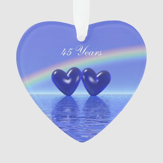 45e Jubileum Sapphire Hearts Ornament (voorkant)
