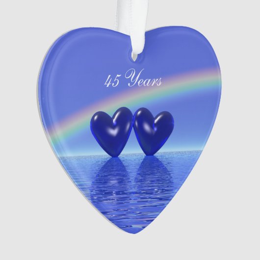 45e Jubileum Sapphire Hearts Ornament (voorkant)