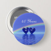 45e Jubileum Sapphire Hearts Ronde Button 7,6 Cm (Voorkant /achterkant)