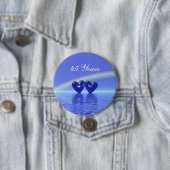 45e Jubileum Sapphire Hearts Ronde Button 7,6 Cm (In situ)