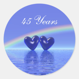 45e Jubileum Sapphire Hearts Ronde Sticker