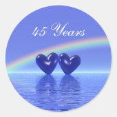 45e Jubileum Sapphire Hearts Ronde Sticker (Voorkant)