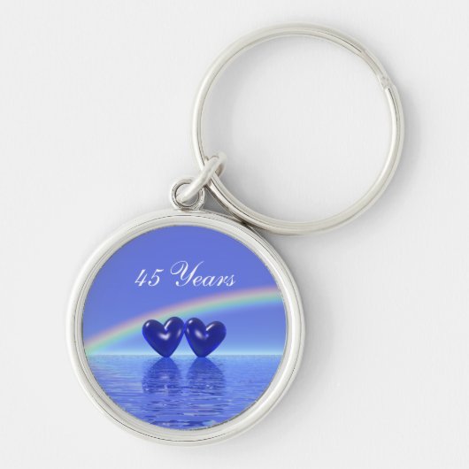 45e Jubileum Sapphire Hearts Sleutelhanger (Voorkant)