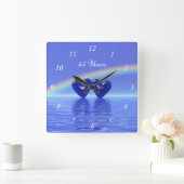 45e Jubileum Sapphire Hearts Vierkante Klok (Huis)